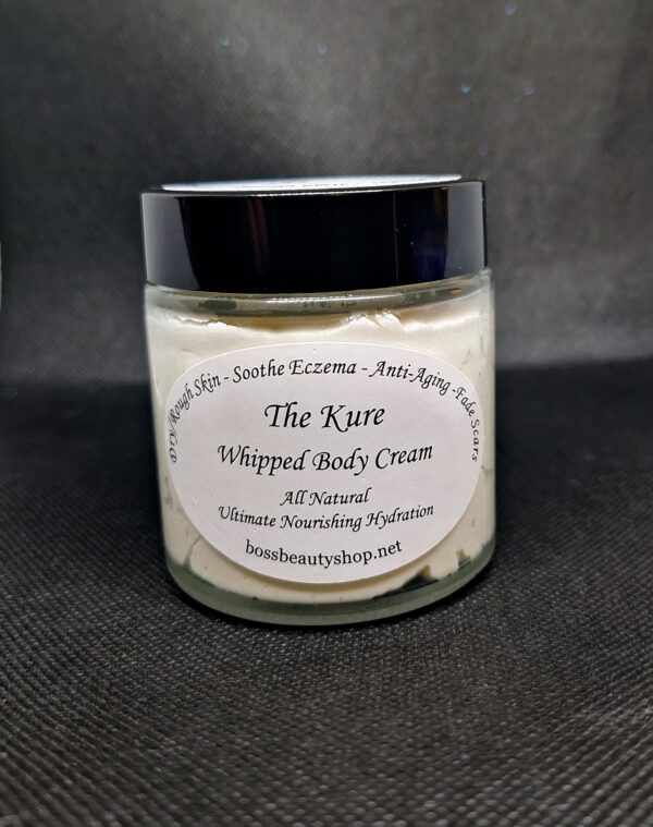 Whipped body cream jar with label.