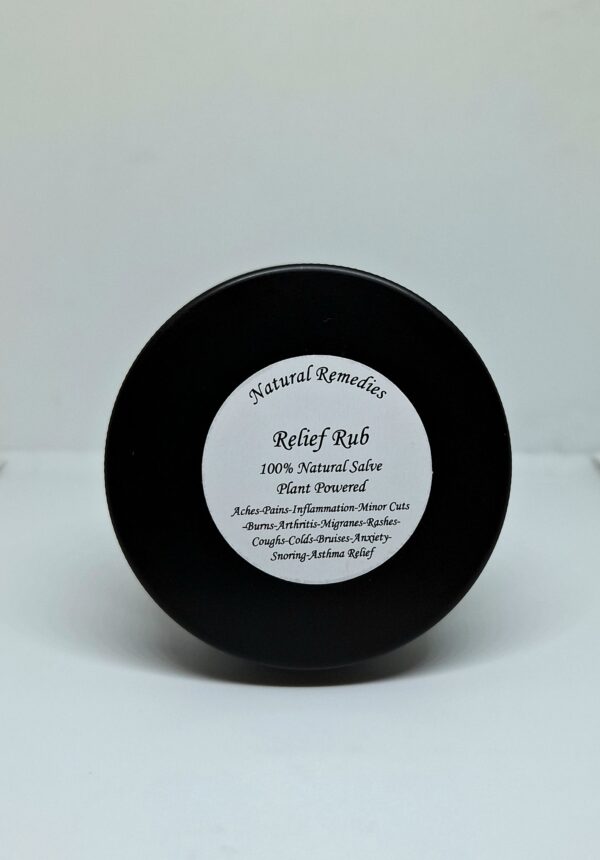 Natural plant-powered relief rub salve.