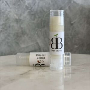 Coconut Colada lip balm by Boss Beauty.