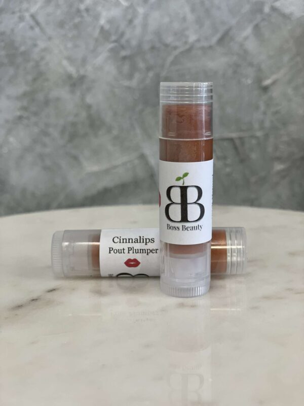 Cinnamon lip plumper by Boss Beauty.