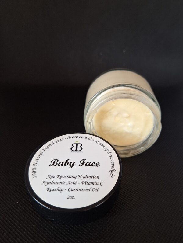 Baby Face cream jar with label.