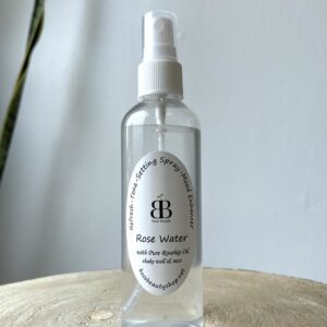 Rose water spray with rosehip oil.