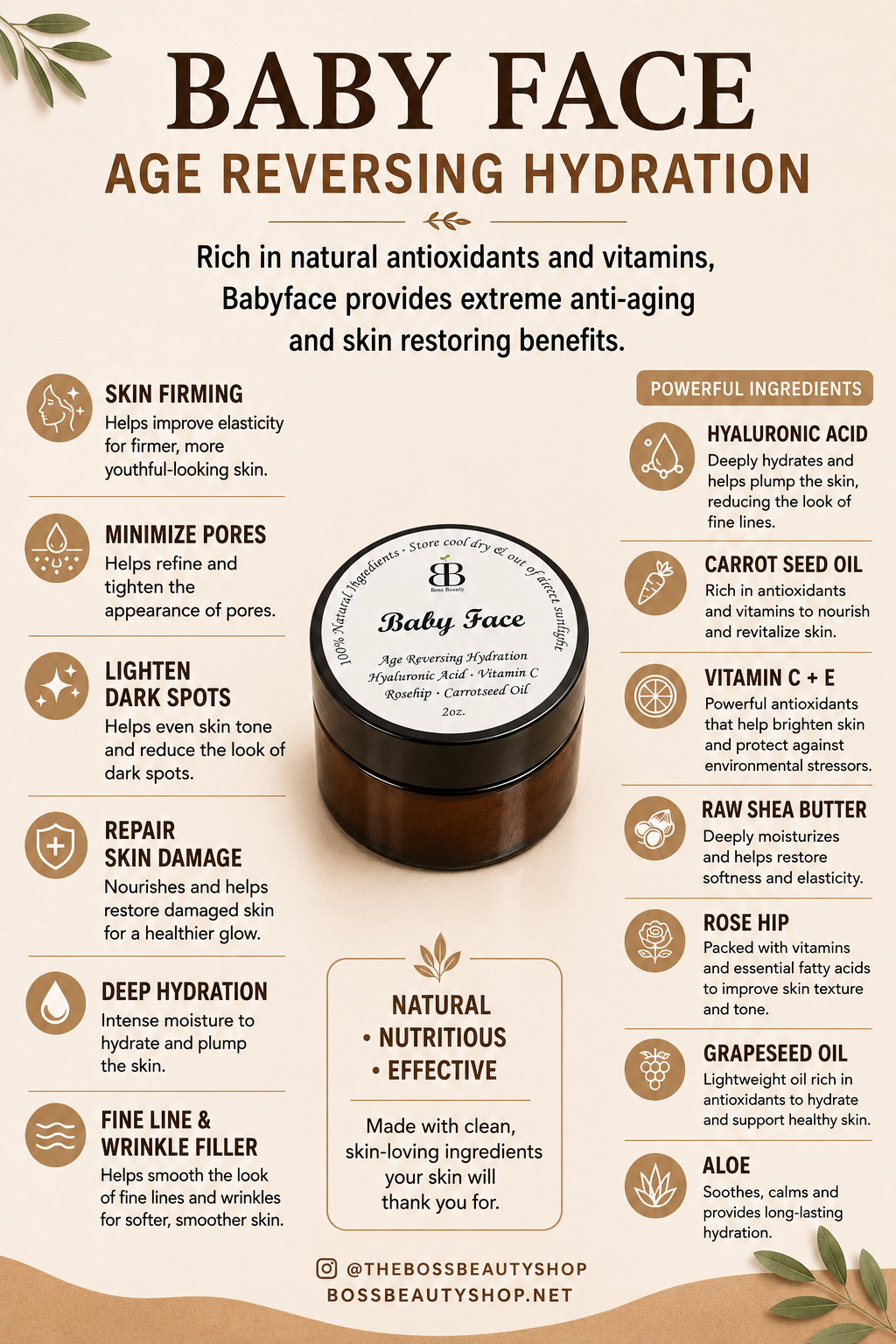 Baby Face Daily Moisturizer –  Anti-Aging Hydrating Face Cream
