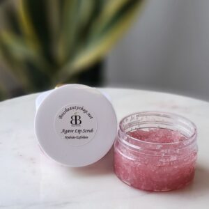 Agave lip scrub in a jar.