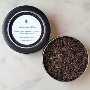 Colombian glow coffee & lava salt scrub.