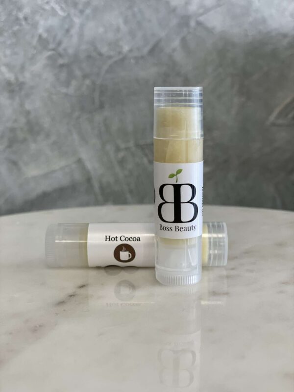 Boss Beauty hot cocoa lip balm.