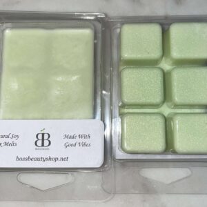 Soy wax melts in a plastic package.