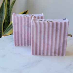 Two lavender scented soap bars.