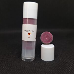 Fine wine lip balm in tube and jar.