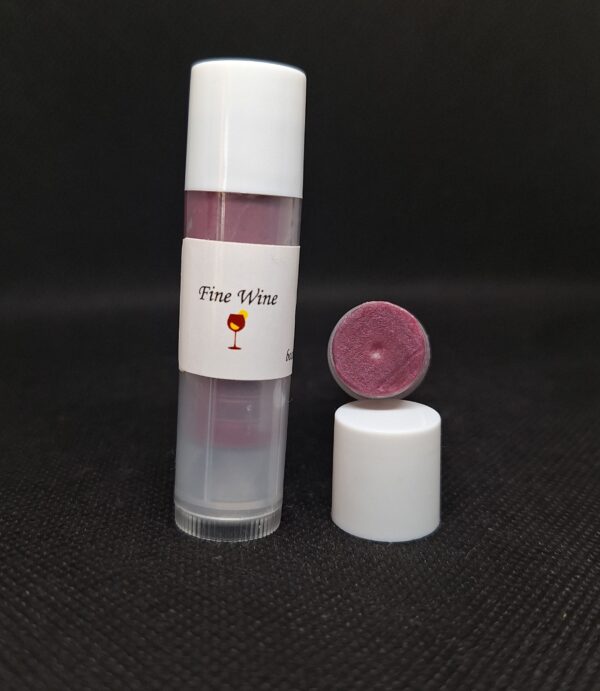 Fine wine lip balm in tube and jar.