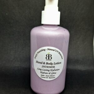 Shimmer hand and body lotion bottle.