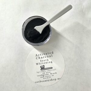 Activated charcoal teeth whitening powder.