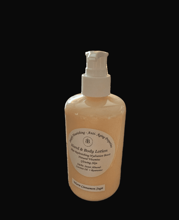 Warm cinnamon sugar hand and body lotion.