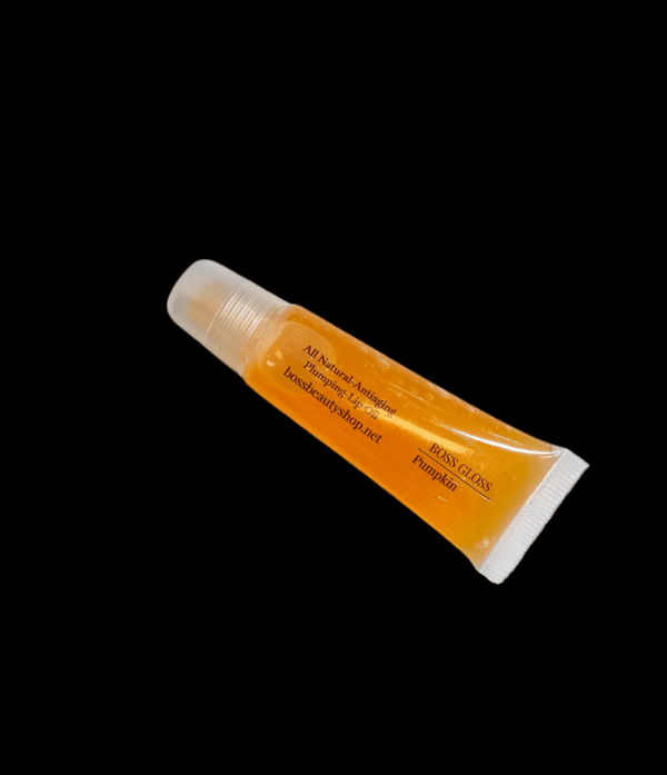 Pumpkin flavored lip gloss tube.