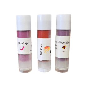 Three autumn-themed lip balms.