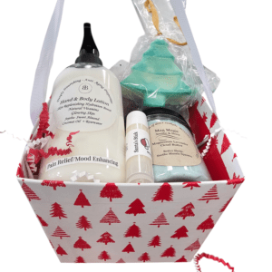 Christmas bath and body gift basket.