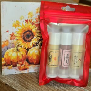 Fall Lip Balm Trio – Apple Cider, Fall Vibes & Pumpkin Roll